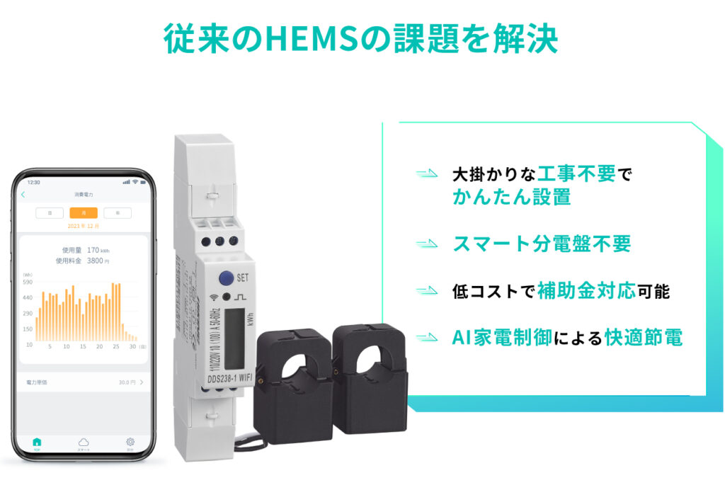 eNe_Sensor(エネセンサー）で従来のHEMSの問題を解決。 次世代HEMSソリューション