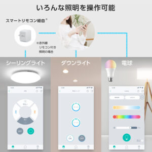 HomeLink×照明コントロール.ダウンライト、スマート電球